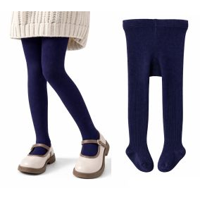 Rajstopy dziecięce bawełniane granatowe Leanka – miękkie i elastyczne 2