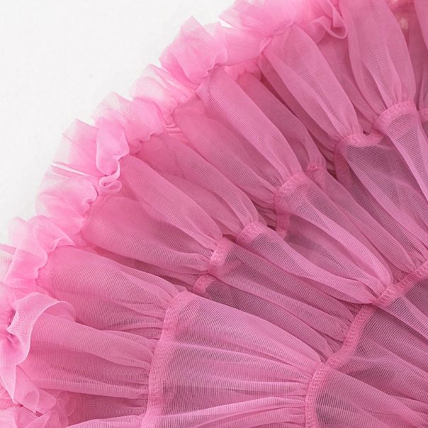 Spódniczka tiulowa dziewczęca fluffy – różowa spódnica Leanka