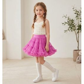 Spódniczka tiulowa dziewczęca fluffy – różowa spódnica Leanka