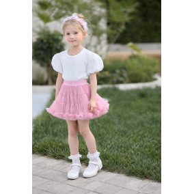Spódniczka tutu dla dziewczynki różowa | Tiulowa spódnica dziecięca Leanka