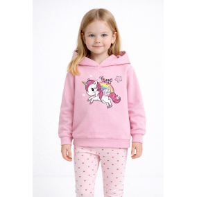 Bluza dla dziewczynki z jednorożcem 4–8 lat | Bawełniana bluza dziecięca z kapturem