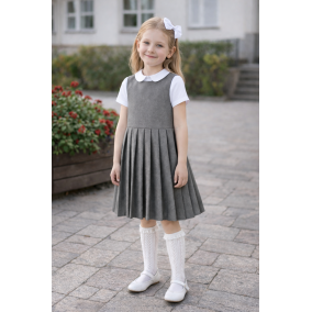 Szara sukienka szkolna dziewczęca plisowana – wysoka jakość
