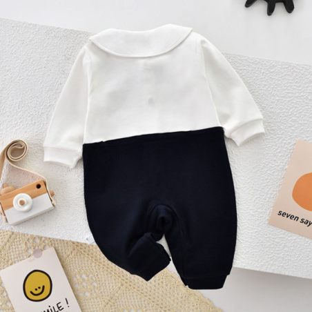 Pajacyk niemowlęcy elegancki z muszką i lwem – LeAnKa