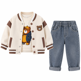 Komplet dziecięcy z misiem – bluza i spodnie jeansowe | LeAnKa