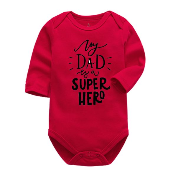 Body niemowlęce z nadrukiem „My Dad is a Super Hero” LeAnKa