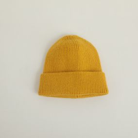 Czapka dziecięca bawełniana zimowa, unisex, Żółta