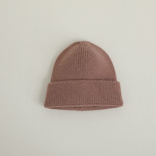 Czapka dziecięca bawełniana zimowa, unisex, brązowa