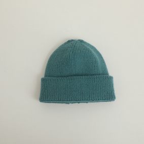 Czapka dziecięca bawełniana zimowa, unisex, turkus