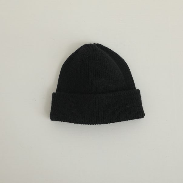 Czapka dziecięca bawełniana zimowa, unisex, czarna
