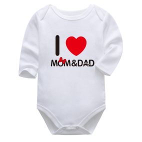 Body niemowlęce „I ♥ Mom & Dad” z nadrukiem – bawełniane body dziecięce | LeAnKa