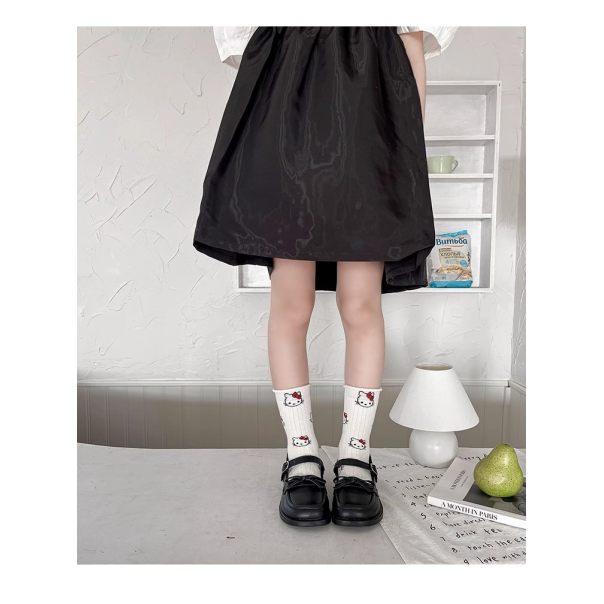 Skarpetki dziecięce bawełniane z kotkiem – zestaw 3 par kolorowych skarpetek dla dziewczynki LeAnKa