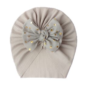 Turban dziecięcy z kokardą w kropki | Stylowa czapeczka dla dziewczynki LeAnKa