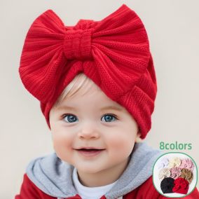 Turban dziecięcy z kokardą – modna czapeczka niemowlęca LeAnKa 2