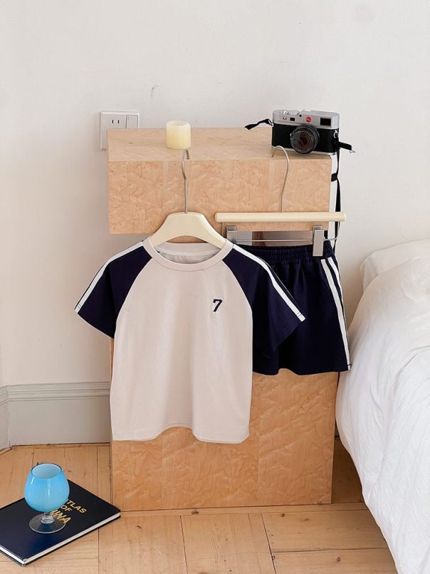 Granatowo-biały Komplet dla dziewczynki, 010525-24V082