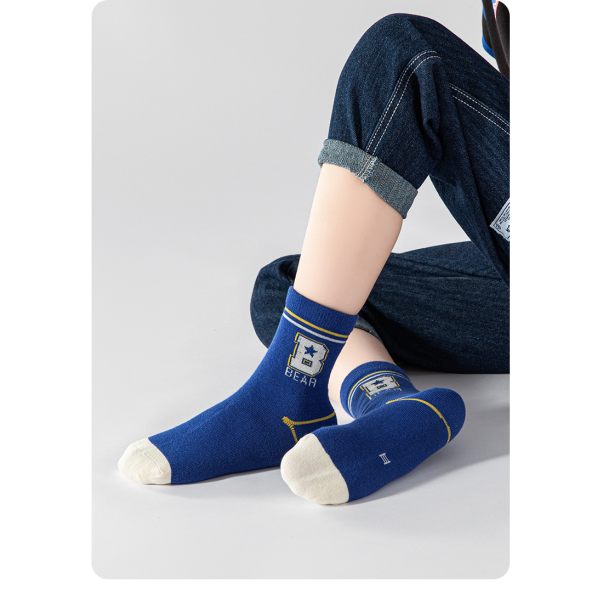 Skarpetki dziecięce bawełniane z misiami – zestaw 5 par | LeAnKa