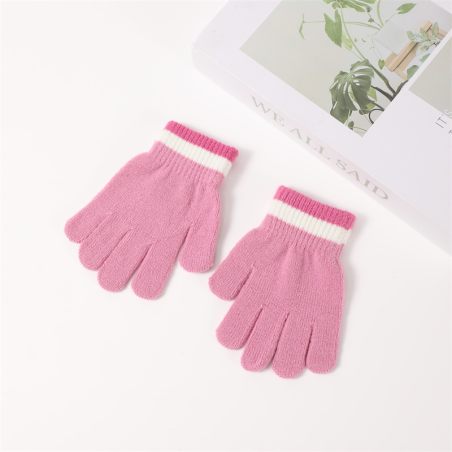 Zestaw zimowy dla dzieci czapka i rękawiczki różowe jednorożec – LeAnKa