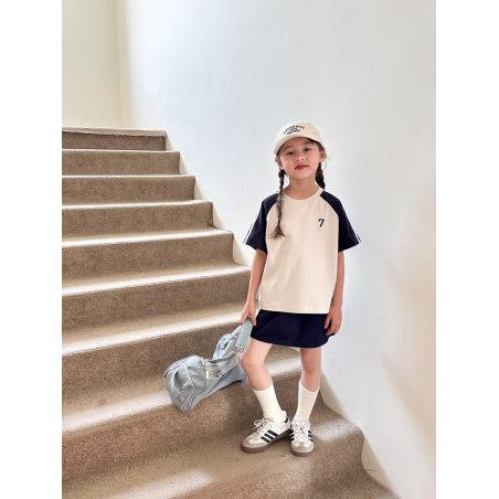 Granatowo-biały Komplet dla dziewczynki, 010525-24V082