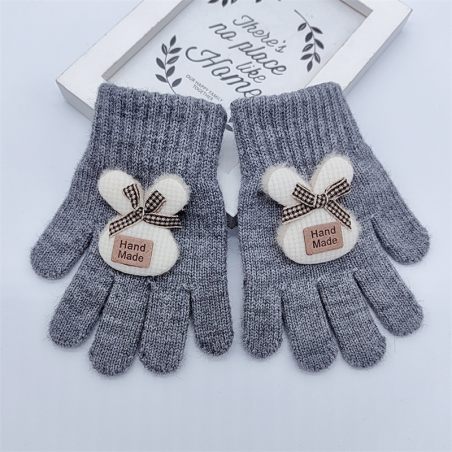 Rękawiczki dziecięce zimowe Handmade z kokardką – ciepłe i stylowe | LeAnKa