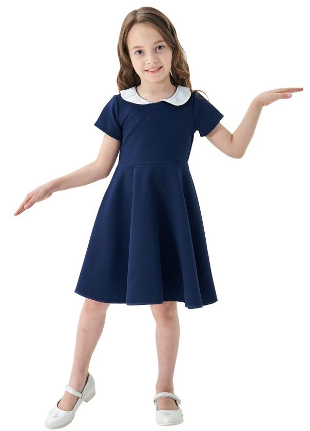Eleganckie sukienki dla dziewczynek 010525-T0023 Granat