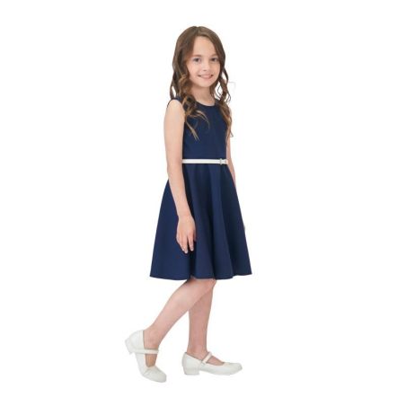 Eleganckie sukienki dla dziewczynek bezrękawów 010525-T0025 Granat