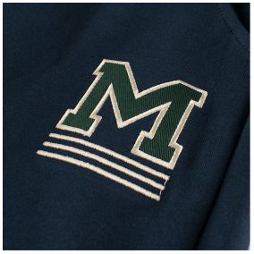 Granatowe spodnie dresowe dziecięce z kieszeniami i haftem | LeAnKa 2