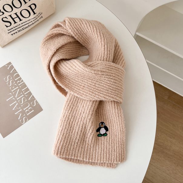 Komplet zimowy dziecięcy – czapka i szalik z pingwinem