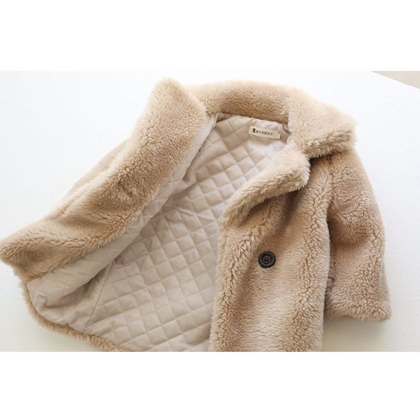 Płaszcz futrzany dziecięcy zimowy z kołnierzem – elegancki i ciepły