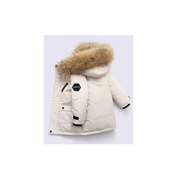 Kurtka zimowa dziecięca z futerkiem biała – ciepła parka dla chłopców i dziewczynek | LeAnKa