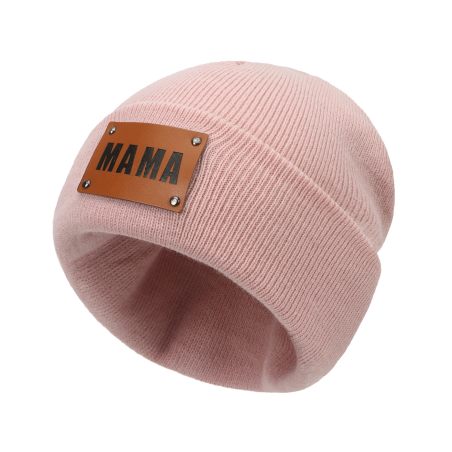 Czapka jesienno-zimowa MAMA – komplet z czapką MINI dla dziecka | LeAnKa