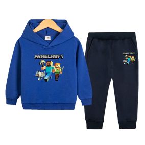 Komplet dla chłopca Minecraft z kapturem – bluza i spodnie sportowe 4–8 lat | LeAnKa