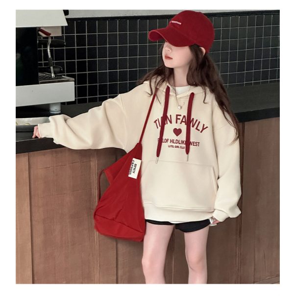 Bluza dziecięca z kapturem oversize dla dziewczynki 6-14 lat | LeAnKa