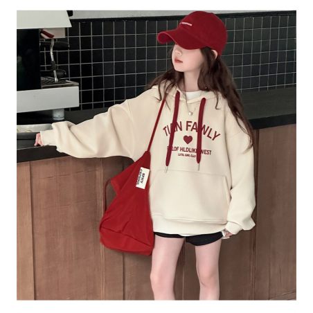 Bluza dziecięca z kapturem oversize dla dziewczynki 6-14 lat | LeAnKa