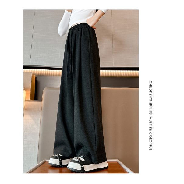 Dziewczęce spodnie dresowe wide leg czarne – modne i wygodne spodnie dla dzieci | LeAnKa