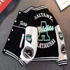 Bluza dziecięca college Forever – czarna i zielona bomberka | LeAnKa