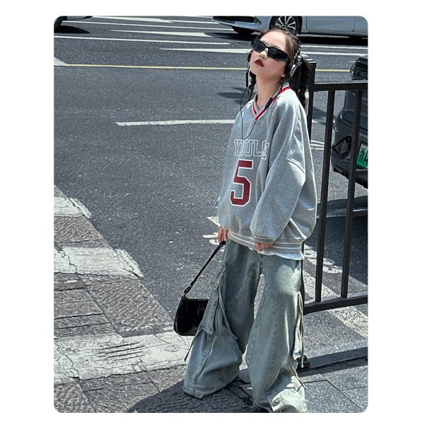 Bluza dziewczęca oversize YIMULOVE 51 – modna bluza sportowa dla dziewczynki