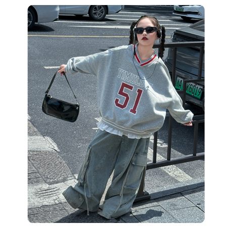 Bluza dziewczęca oversize YIMULOVE 51 – modna bluza sportowa dla dziewczynki