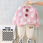 Komplet dresowy dla dziewczynki króliczki Zoo – bluza i spodnie | LeAnKa