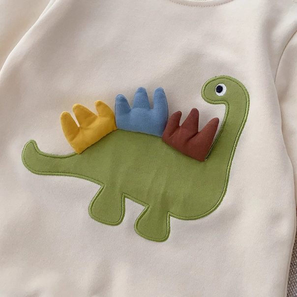 Pajac niemowlęcy z dinozaurem 3D – bawełniany pajacyk dla dzieci | LeAnKa