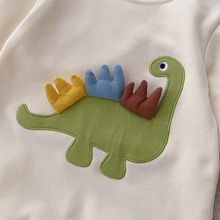 Pajac niemowlęcy z dinozaurem 3D – bawełniany pajacyk dla dzieci | LeAnKa