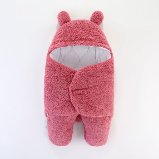 Kombinezon niemowlęcy zimowy miś z uszkami – ciepły rożek dla niemowląt LeAnKa