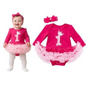 Zestaw body niemowlęce z tiulową spódniczką na roczek i opaskę  | LeAnKa 2