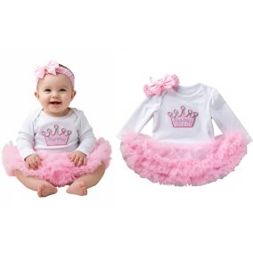 Body niemowlęce z tiulową spódniczką i koroną Princess – zestaw z opaską | LeAnKa 2