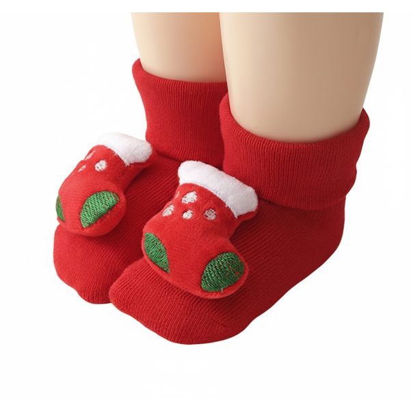 Dziecięce skarpetki bożonarodzeniowe z motywem świątecznej skarpety 3D | LeAnKa