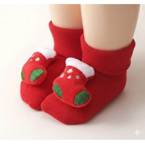 Dziecięce skarpetki bożonarodzeniowe z motywem świątecznej skarpety 3D | LeAnKa