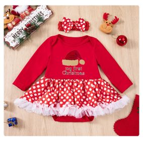 Body świąteczne dla niemowląt „My First Christmas” z tiulową spódniczką | LeAnKa