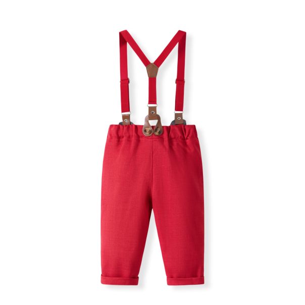 Świąteczny garnitur dla niemowląt z koszulobody i szelkami | LeAnKa