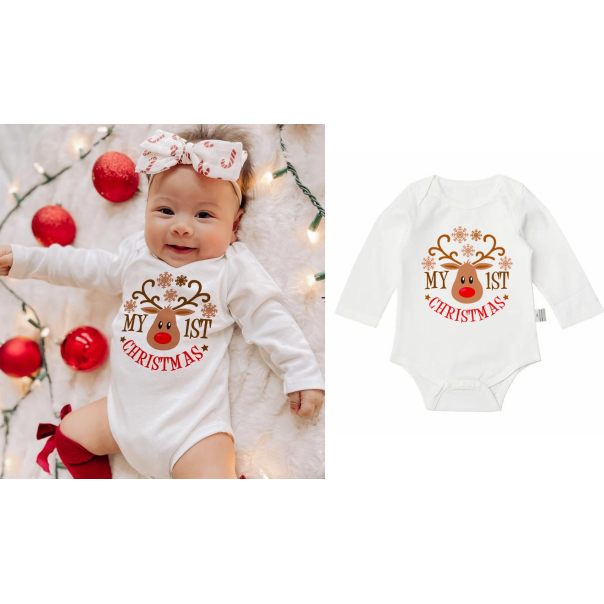 Body niemowlęce My 1st Christmas 100% bawełna – świąteczne body z reniferem | LeAnKa