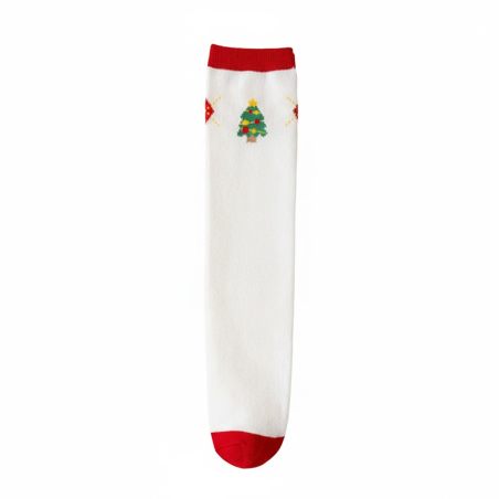 Świąteczne podkolanówki dziecięce z kokardą – czerwone i zielone | LeAnKa