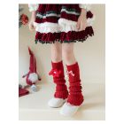 Świąteczne podkolanówki dziecięce z kokardą – czerwone i zielone | LeAnKa