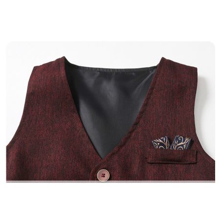 Elegancki garnitur chłopięcy 4-częściowy – bordowy komplet od LeAnKa |